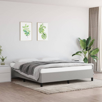 vidaXL Bed Frame without Mattress Light Grey Super King Fabric