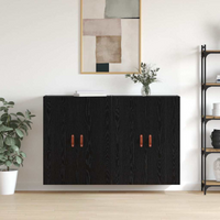 vidaXL Wall Mounted Cabinets 2 pcs Black oak 69.5 x 34 x 90 cm