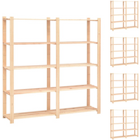 vidaXL 5-Tier Storage Racks 5 pcs 170x38x170 cm Solid Pinewood 500 kg