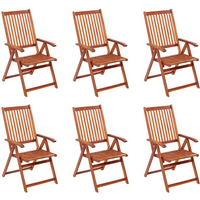 vidaXL Folding Garden Chairs 6 pcs Solid Acacia Wood