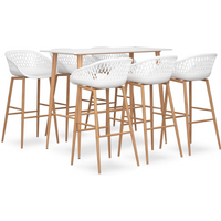 vidaXL 7 Piece Bar Set White
