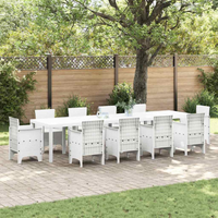vidaXL Garden Table White 350 x 100 x 73 cm Poly Rattan