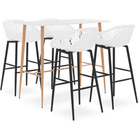 vidaXL 5 Piece Bar Set White