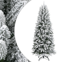 vidaXL Artificial Christmas Tree with Flocked Snow 210 cm PVC&PE