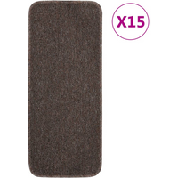 vidaXL Anti Slip Stair Mats 15 pcs 60x25 cm Brown Rectangular