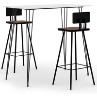 vidaXL 3 Piece Bar Set White