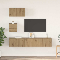 vidaXL TV Cabinet Set Wall-mounted 4 pcs Artisan oak 80 x 30 x 30 cm