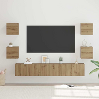 vidaXL TV Cabinet Set Wall-mounted 7 pcs Artisan oak 60 x 30 x 30 cm