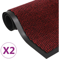 vidaXL Dust Control Mats 2 pcs Rectangular Tufted 60x90 cm Red