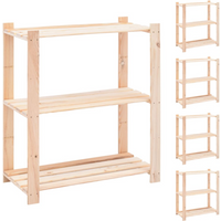 vidaXL 3-Tier Storage Racks 5 pcs 80x38x90 cm Solid Pinewood 150 kg