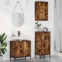 vidaXL Bathroom Furniture Set with Drawer with Shelf 3 pcs Smoked Oak