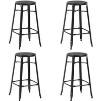 vidaXL Bar Stools 4 pcs Black Steel