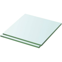 vidaXL Shelves 2 pcs Panel Glass Clear 30x25 cm