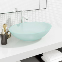 vidaXL Basin Glass 50x37x14 cm Frosted