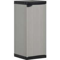 vidaXL Garden Storage Cabinet with 1 Shelf Grey and Black 35x40x85 cm
