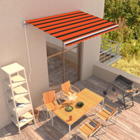 vidaXL Manual Retractable Awning 350x250 cm Orange and Brown