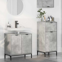 vidaXL Bathroom Furniture Set with Drawer 2 pcs Concrete Grey