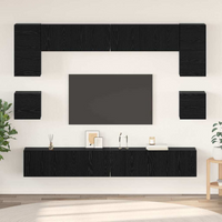 vidaXL TV Cabinet Set 8 pcs Black oak 100 x 30 x 30 cm Engineered wood