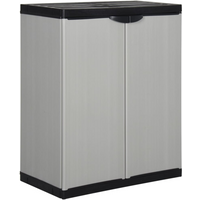 vidaXL Garden Storage Cabinet with 1 Shelf Grey and Black 68x40x85 cm