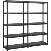 vidaXL Storage Shelf 5-Tier Black 170x40x185 cm Plastic