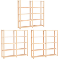 vidaXL 5-Tier Storage Racks 3 pcs 170x38x170 cm Solid Pinewood 500 kg