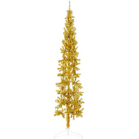 vidaXL Slim Artificial Half Christmas Tree with Stand Gold 240 cm