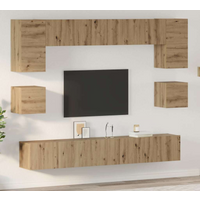 vidaXL TV Cabinet Set Wall-mounted 8 pcs Artisan oak 100 x 30 x 30 cm
