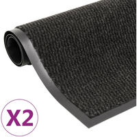 vidaXL Dust Control Mats 2 pcs Rectangular Tufted 90x150 cm Black