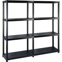 vidaXL Storage Shelf 4-Tier Black 122x30.5x130 cm Plastic