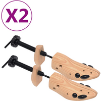 vidaXL Shoe Trees 2 Pairs Size 36-40 Solid Pine Wood