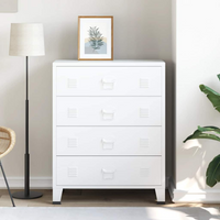 vidaXL Industrial Drawer Cabinet White 78x40x93 cm Metal