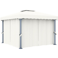 vidaXL Gazebo with Curtain 3x3 m Cream White Aluminium