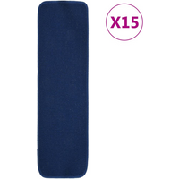 vidaXL Anti Slip Stair Mats 15 pcs 75x20 cm Navy Blue Rectangular