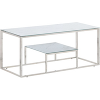 vidaXL Coffee Table Silver Stainless Steel and Tempered Glass