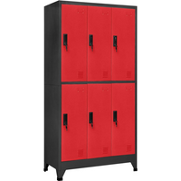 vidaXL Locker Cabinet Anthracite and Red 90x45x180 cm Steel