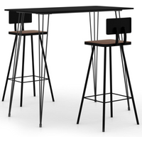 vidaXL 3 Piece Bar Set Black