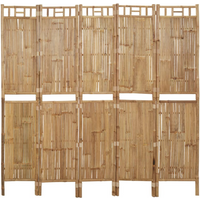 vidaXL 5-Panel Room Divider Bamboo 200x180 cm