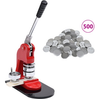 vidaXL Badge Button Maker with 500 pcs Pinback Button Parts 44 mm