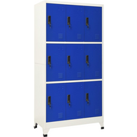 vidaXL Locker Cabinet Grey and Blue 90x45x180 cm Steel