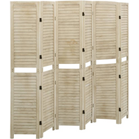vidaXL 6-Panel Room Divider 210x165 cm Solid Wood Paulownia