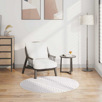 vidaXL Rug Washable φ120 cm Black and White Anti Slip