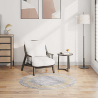 vidaXL Rug Washable φ120 cm Grey Anti Slip