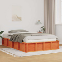 vidaXL Bed Frame Wax Brown 120 x 190 cm Solid Pine Wood