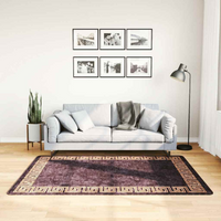 vidaXL Rug Washable 120x180 cm Black and Gold Anti Slip