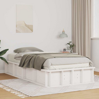 vidaXL Bed Frame with Storage White 90 x 190 cm Solid Pine Wood