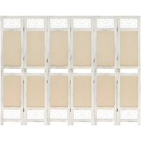 vidaXL 6-Panel Room Divider Cream 210x165 cm Fabric
