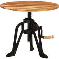 vidaXL Side Table 60x(42-62) cm Solid Wood Acacia and Cast Iron