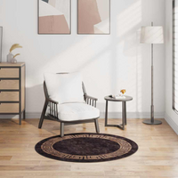 vidaXL Rug Washable φ120 cm Black and Gold Anti Slip