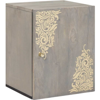 vidaXL Wall Cabinet Wall-mounted Grey 38 x 33 x 48 cm Solid Mango Wood