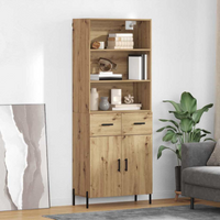 vidaXL Highboard Artisan Oak 69.5 x 32.5 x 180 cm Engineered Wood